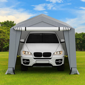 10 x 16/10 x 20 Feet Outdoor Heavy-Duty Carport with 2 Doors-10 x 16 ft view 6
