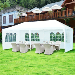 10 x 20 Feet 6 Sidewalls Canopy Tent with Carry Bag-White view 2