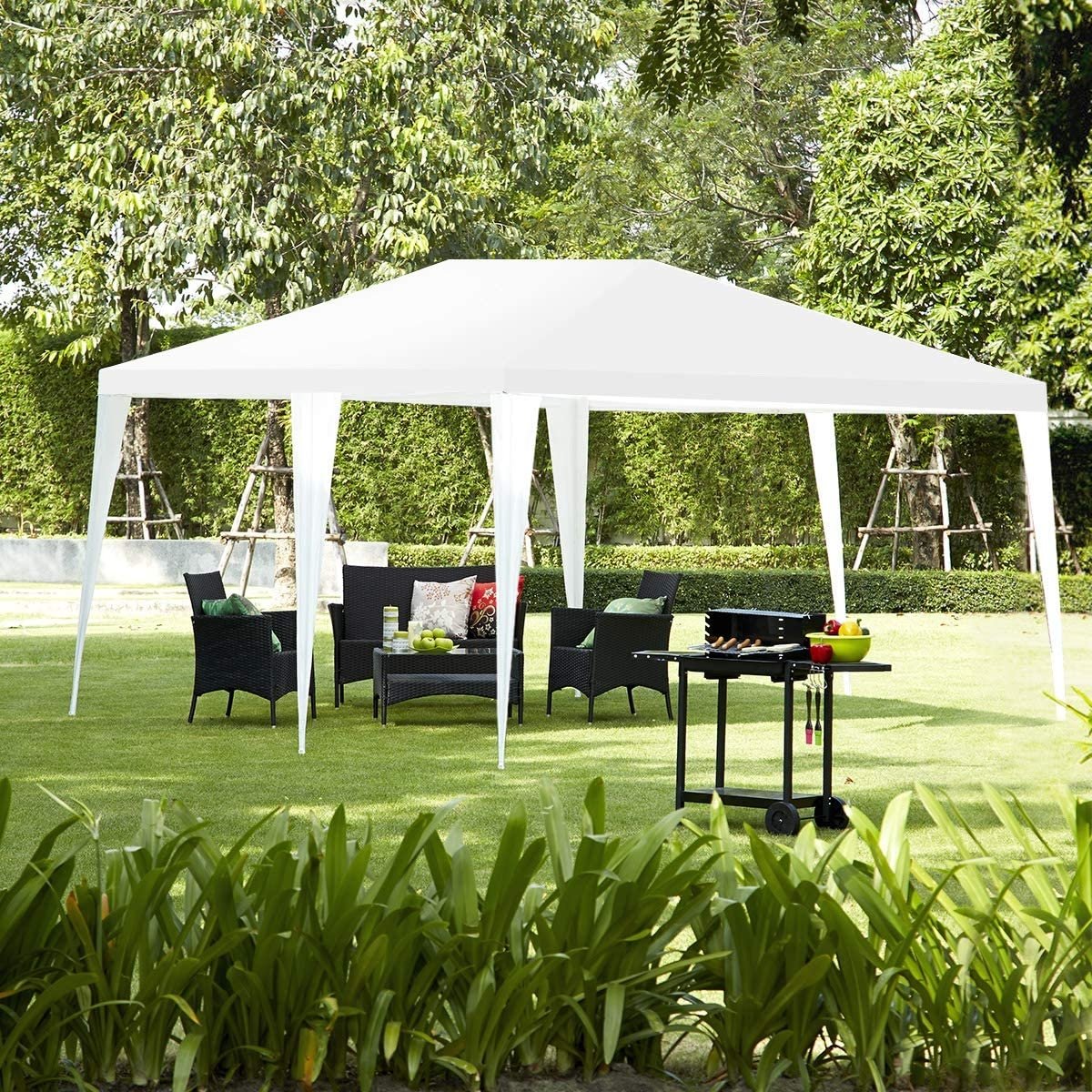 10 x 20 Feet 6 Sidewalls Canopy Tent with Carry Bag-White view 3