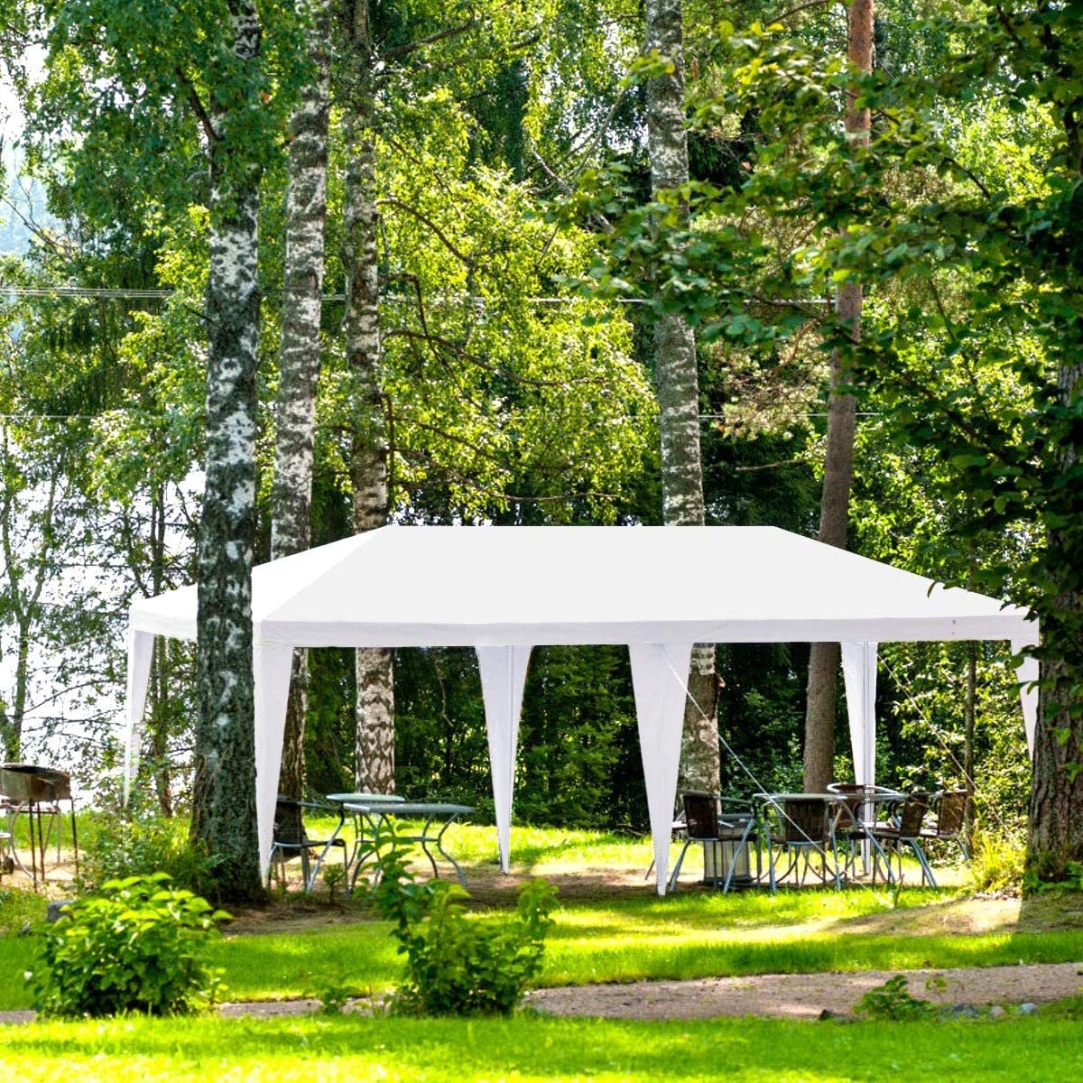 10 x 20 Feet 6 Sidewalls Canopy Tent with Carry Bag-White view 4