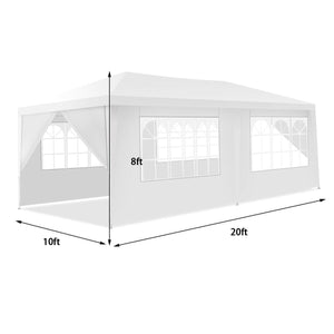 10 x 20 Feet 6 Sidewalls Canopy Tent with Carry Bag-White view 6
