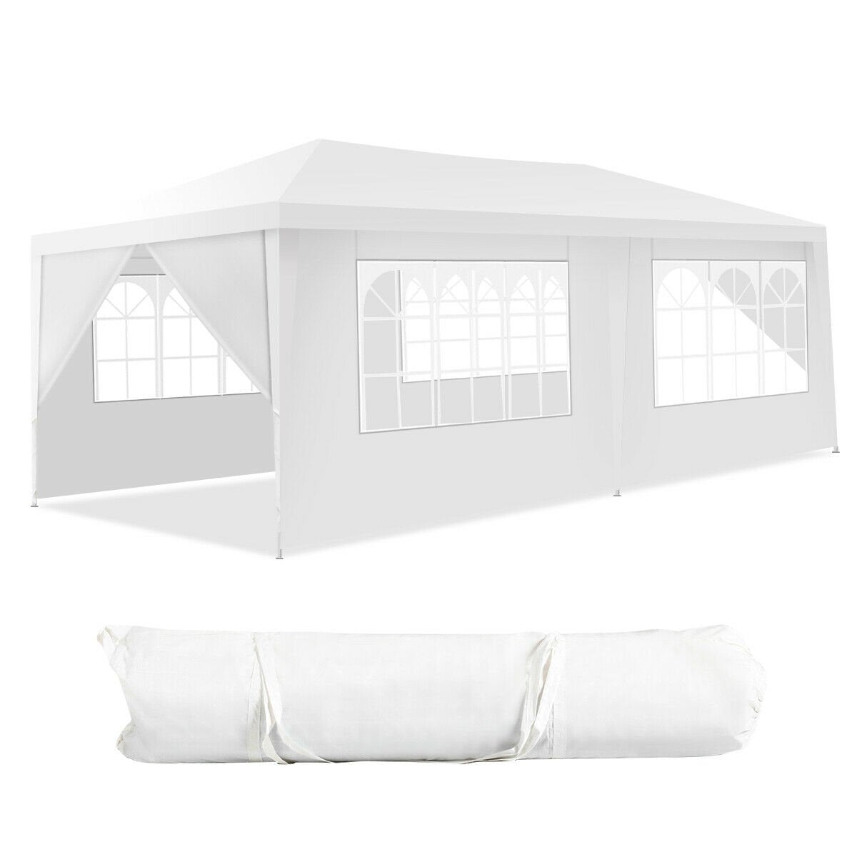 10 x 20 Feet 6 Sidewalls Canopy Tent with Carry Bag-White view 7