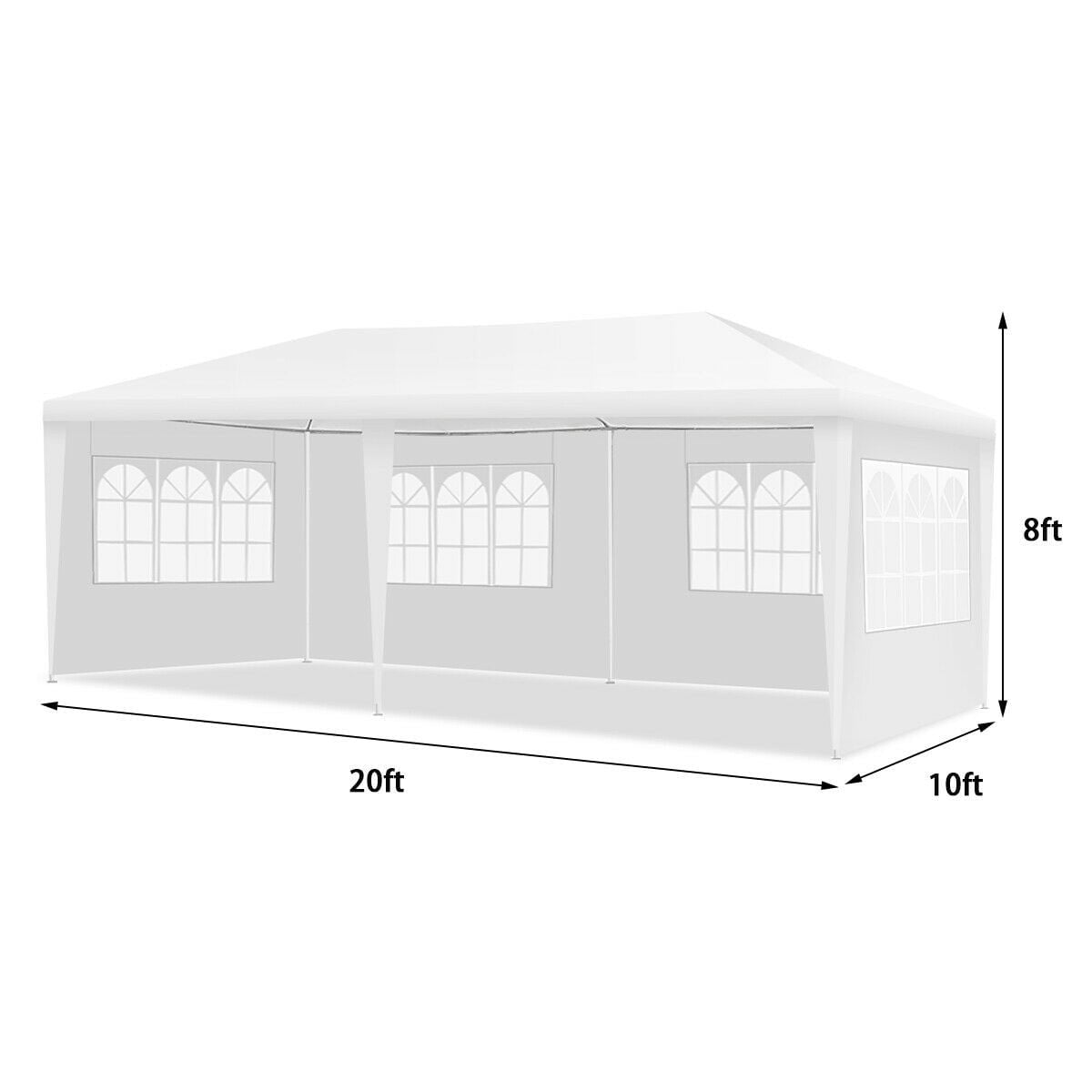 10 x 20 Feet Outdoor Party Wedding Canopy Tent with Removable Walls and Carry Bag view 5