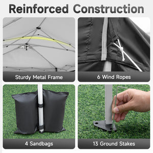 10 x 20 FT Pop Up Canopy Tent with 6 Sidewalls and Adjustable Height-Black view 7