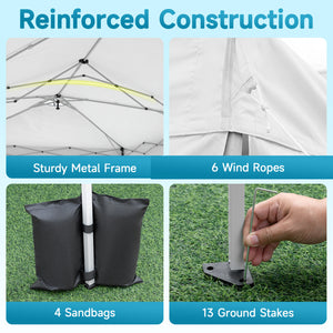 10 x 20 FT Pop Up Canopy Tent with 6 Sidewalls and Adjustable Height-White view 7