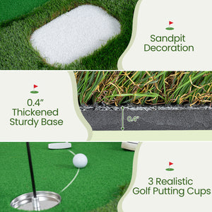 10 x 3.5ft Golf Putting Green with 3 Hole Cups and 3 Flags for Home Backyard Garage Office view 6