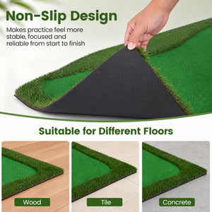 10 x 3.5ft Golf Putting Green with 3 Hole Cups and 3 Flags for Home Backyard Garage Office view 8