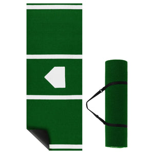 10 x 3.8 ft Baseball and Softball Hitting Mat with Home Plate-Green