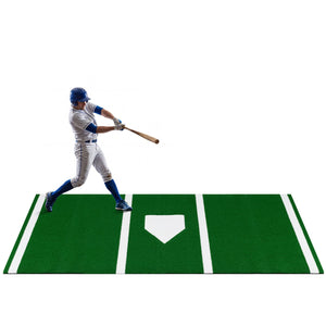 10 x 3.8 ft Baseball and Softball Hitting Mat with Home Plate-Green view 3