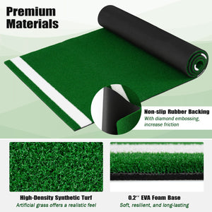 10 x 3.8 ft Baseball and Softball Hitting Mat with Home Plate-Green view 7