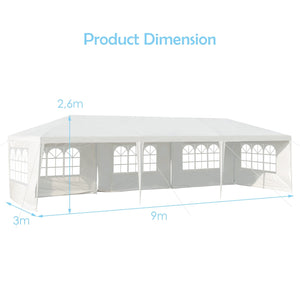 10 x 30 Feet Canopy Tent with 5 Removable Sidewalls for Party Wedding view 5