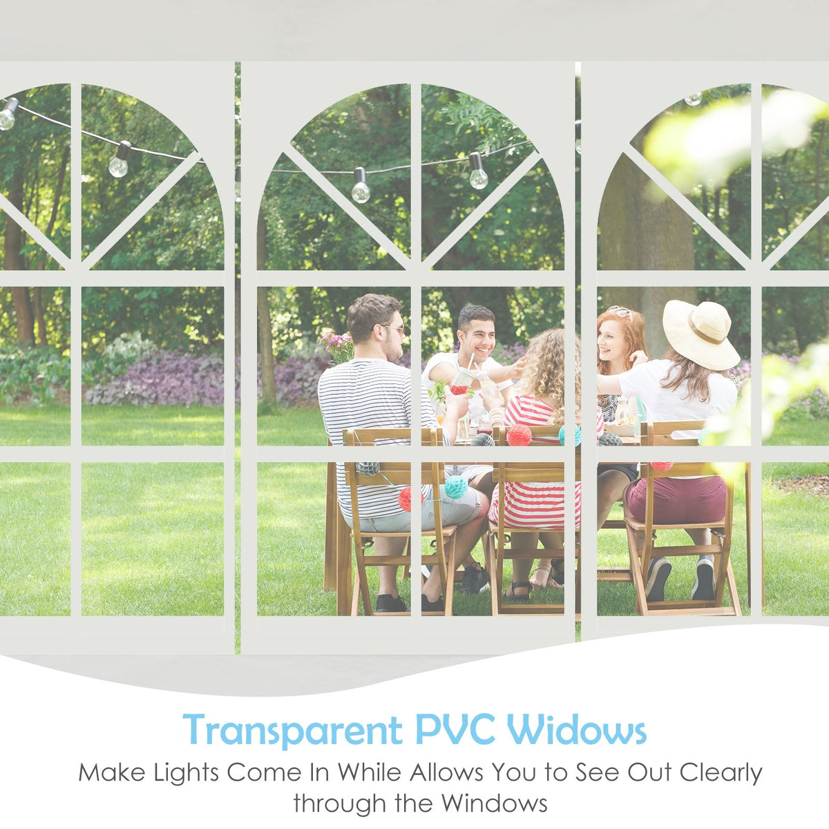 10 x 30 Feet Canopy Tent with 5 Removable Sidewalls for Party Wedding view 6