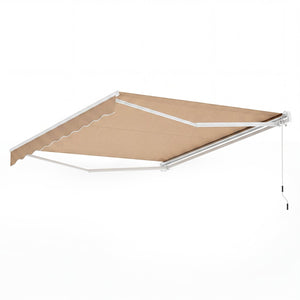 10 x 8.2 Feet Retractable Awning with Easy Opening Manual Crank Handle-Brown view 4