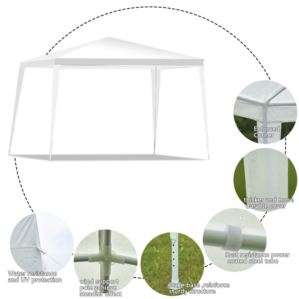 10 x 10 Feet Outdoor Wedding Canopy Tent for Backyard view 5