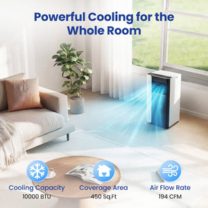 10000 BTU, 3 in 1 Portable Air Conditioner with Fan and Dehumidifier Model view 6