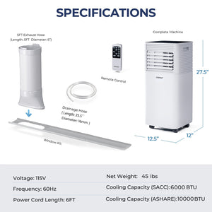 10000 BTU Air Cooler with Fan and Dehumidifier Mode-Black view 3