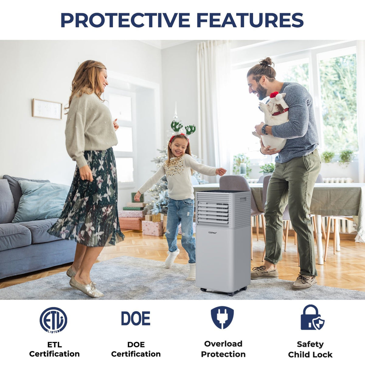 10000 BTU Air Cooler with Fan and Dehumidifier Mode-Gray view 5