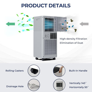 10000 BTU Air Cooler with Fan and Dehumidifier Mode-Gray view 9