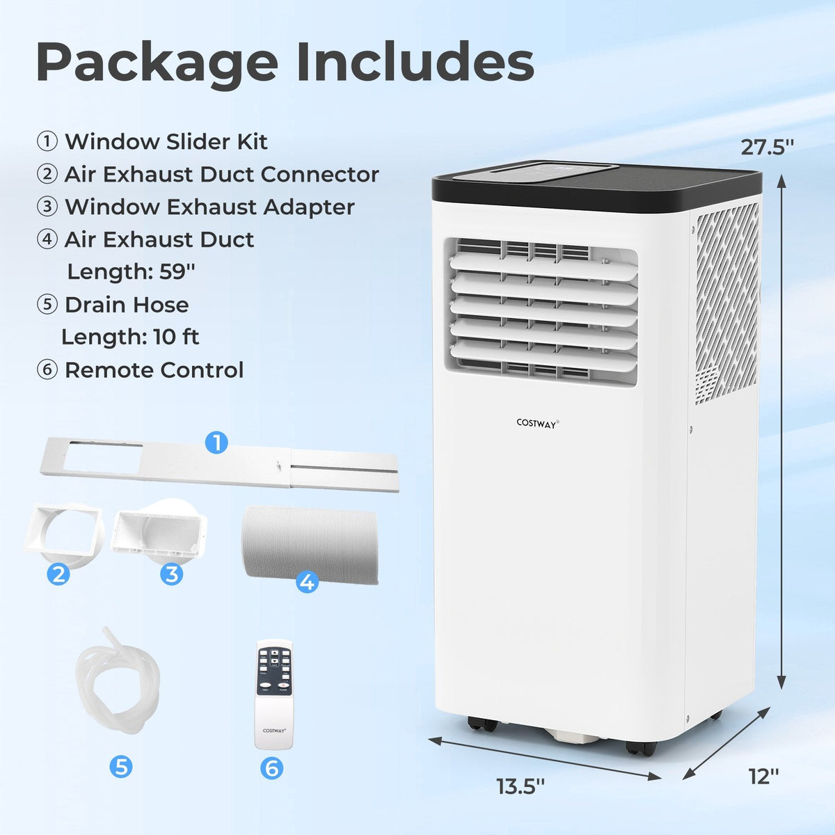 10000 BTU Portable Air Conditioner 3 in 1 Floor AC Unit Fan and Dehumidifier for Room view 3