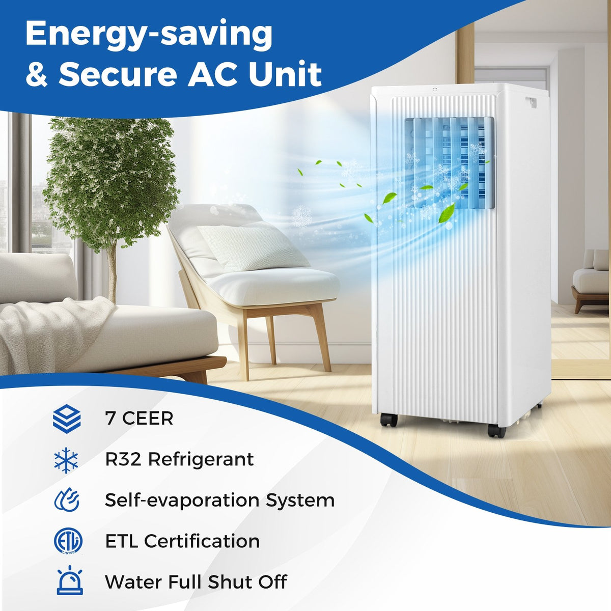 10000 BTU Portable Air Conditioner Cools up to 350 Sq wth 24H Timer view 3