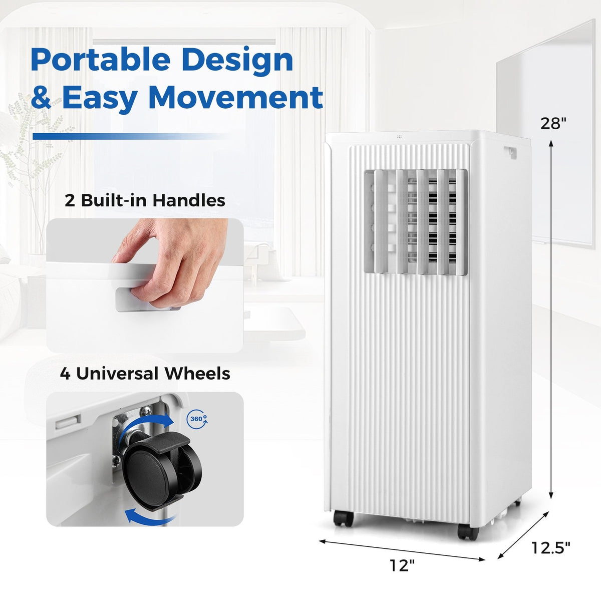10000 BTU Portable Air Conditioner Cools up to 350 Sq wth 24H Timer view 5