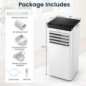 10000 BTU Portable Air Conditioner Cools with Dehumidifier and 24H Timer-Black view 3
