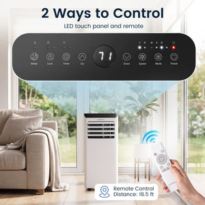 10000 BTU Portable Air Conditioner Cools with Dehumidifier and 24H Timer-Black view 5