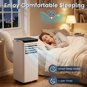 10000 BTU Portable Air Conditioner Cools with Dehumidifier and 24H Timer-Black view 7