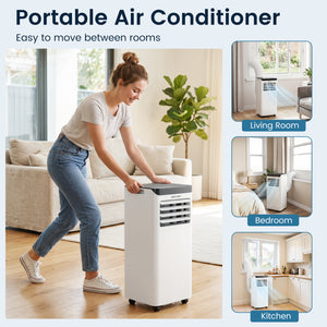 10000 BTU Portable Air Conditioner Cools with Dehumidifier and 24H Timer-Black view 8