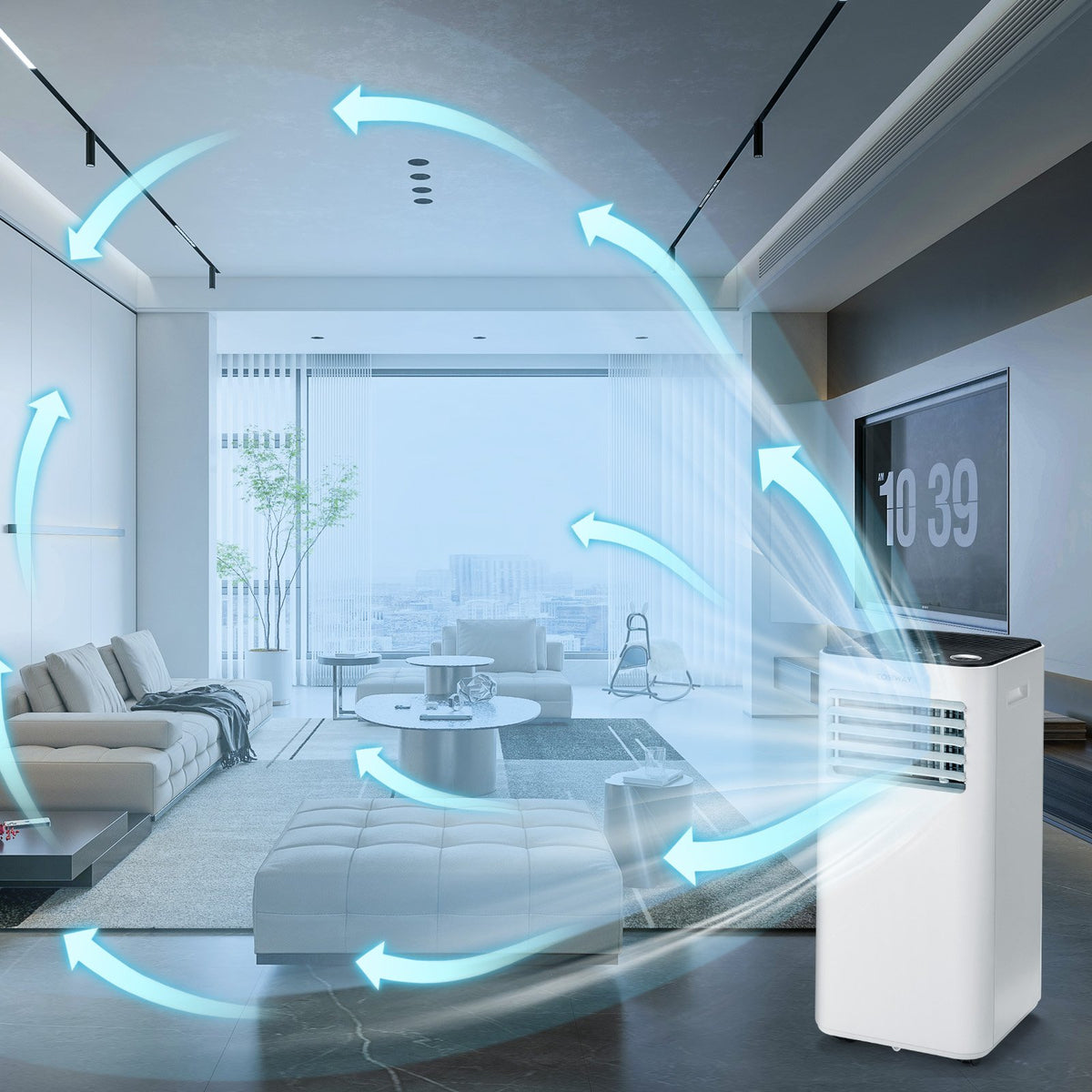 10000 BTU Portable Air Conditioner with Fan Dehumidifier Sleep Mode-White view 2