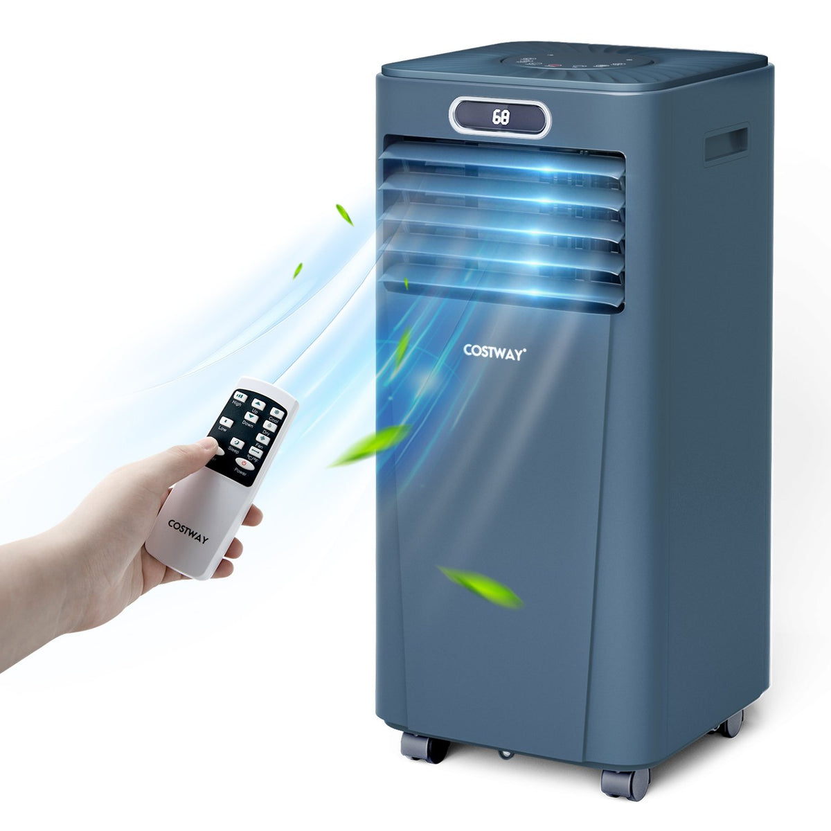 10000 BTU Portable Air Conditioner with Remote Control-Dark Blue view 4
