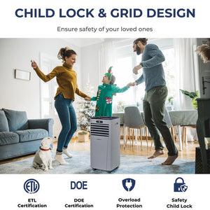 10000 BTU Portable Air Conditioner with Remote Control-Gray view 5