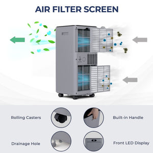 10000 BTU Portable Air Conditioner with Remote Control-Gray view 9