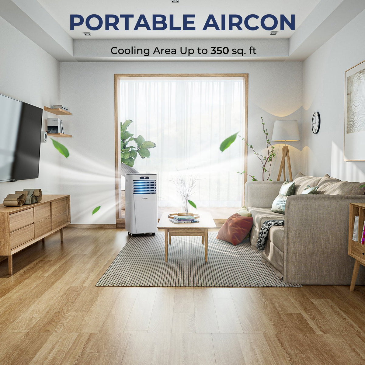 10000 BTU 4-in-1 Portable Air Conditioner with Dehumidifier and Fan Mode-White view 2