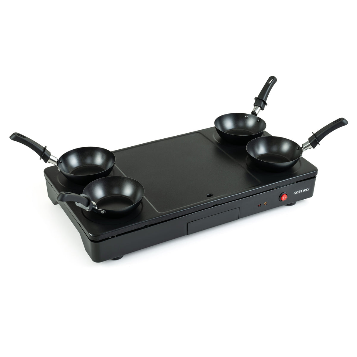 1000W Electric Grill Griddle with 4 Nonstick Woks and Wooden Spatulas for Pancakes view 4