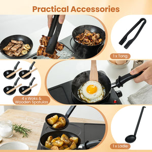 1000W Electric Grill Griddle with 4 Nonstick Woks and Wooden Spatulas for Pancakes view 9