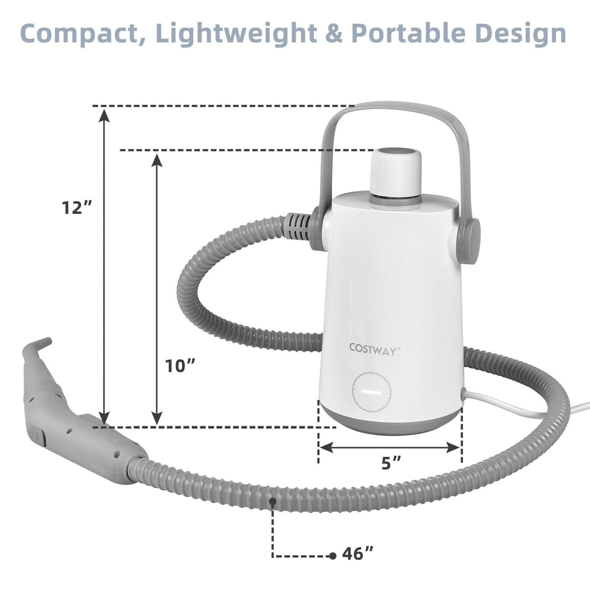 1000W Multifunction Portable Hand-held Steam Cleaner with 10 Accessories-Gray view 4