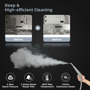 1000W Multifunction Portable Hand-held Steam Cleaner with 10 Accessories-Gray view 8