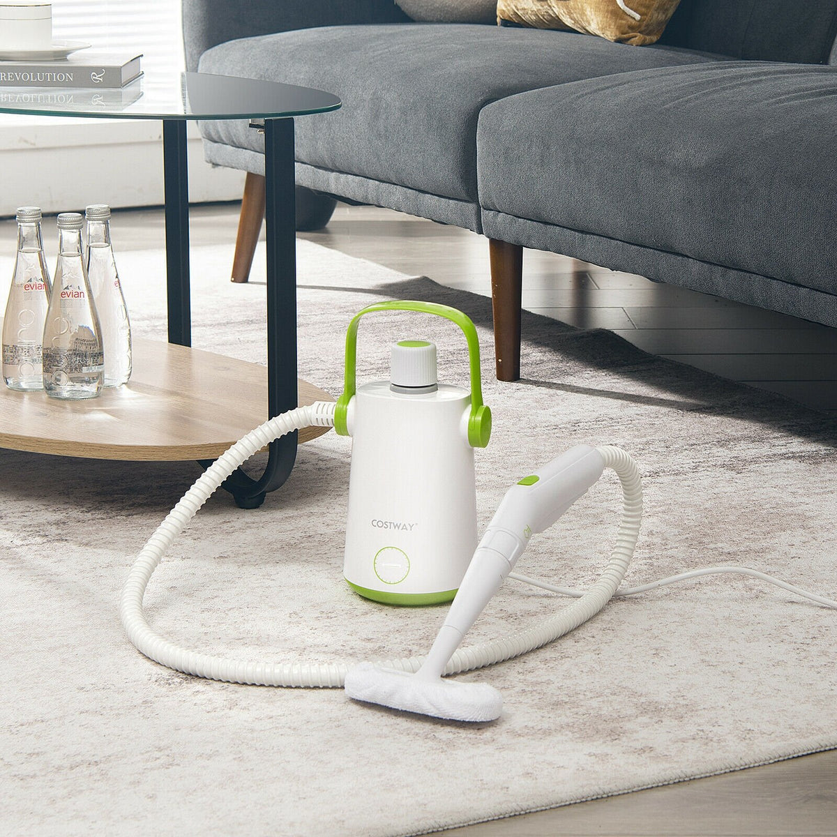 1000W Multifunction Portable Hand-held Steam Cleaner with 10 Accessories-Green view 2