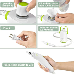 1000W Multifunction Portable Hand-held Steam Cleaner with 10 Accessories-Green view 5