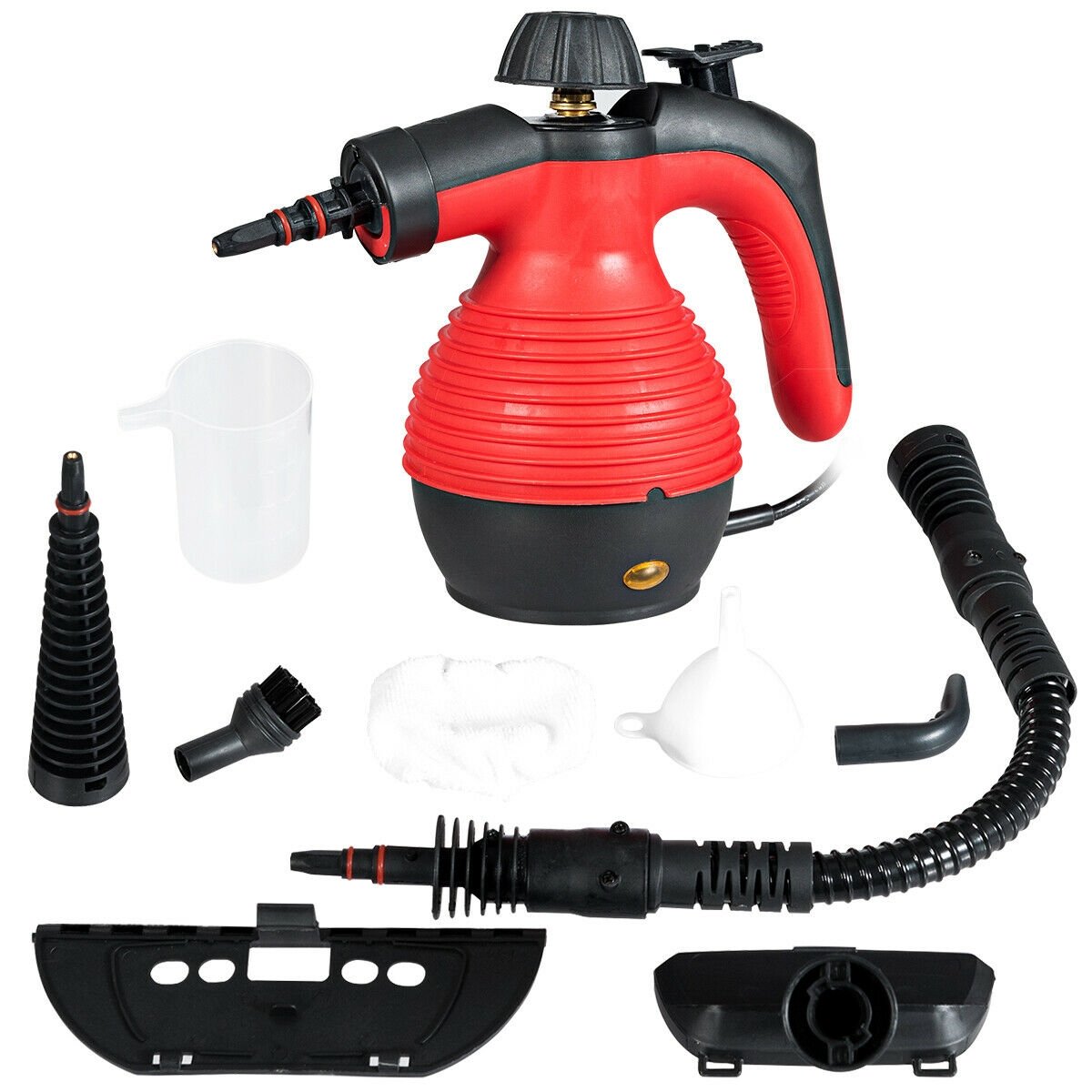 1050W Multi-Purpose Handheld Pressurized Steam Cleaner-Red view 2