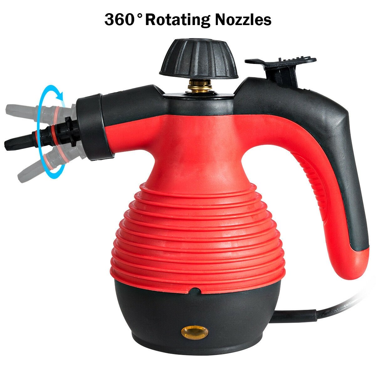 1050W Multi-Purpose Handheld Pressurized Steam Cleaner-Red view 3