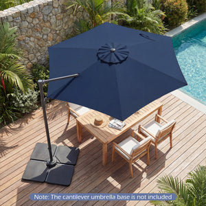 10 FT Patio Cantilever Umbrella with 360° Rotation and Air Vent for Backyard and Poolside-Blue view 3