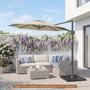 10 Feet Patio Cantilever Umbrella with Easy Tilt Adjustment-Beige view 3