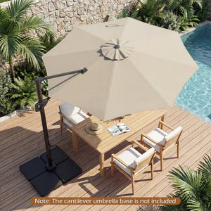 10 Feet Patio Cantilever Umbrella with Easy Tilt Adjustment-Beige view 2