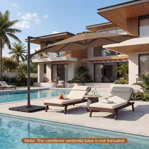10 Feet Patio Cantilever Umbrella with Easy Tilt Adjustment-Brown view 6