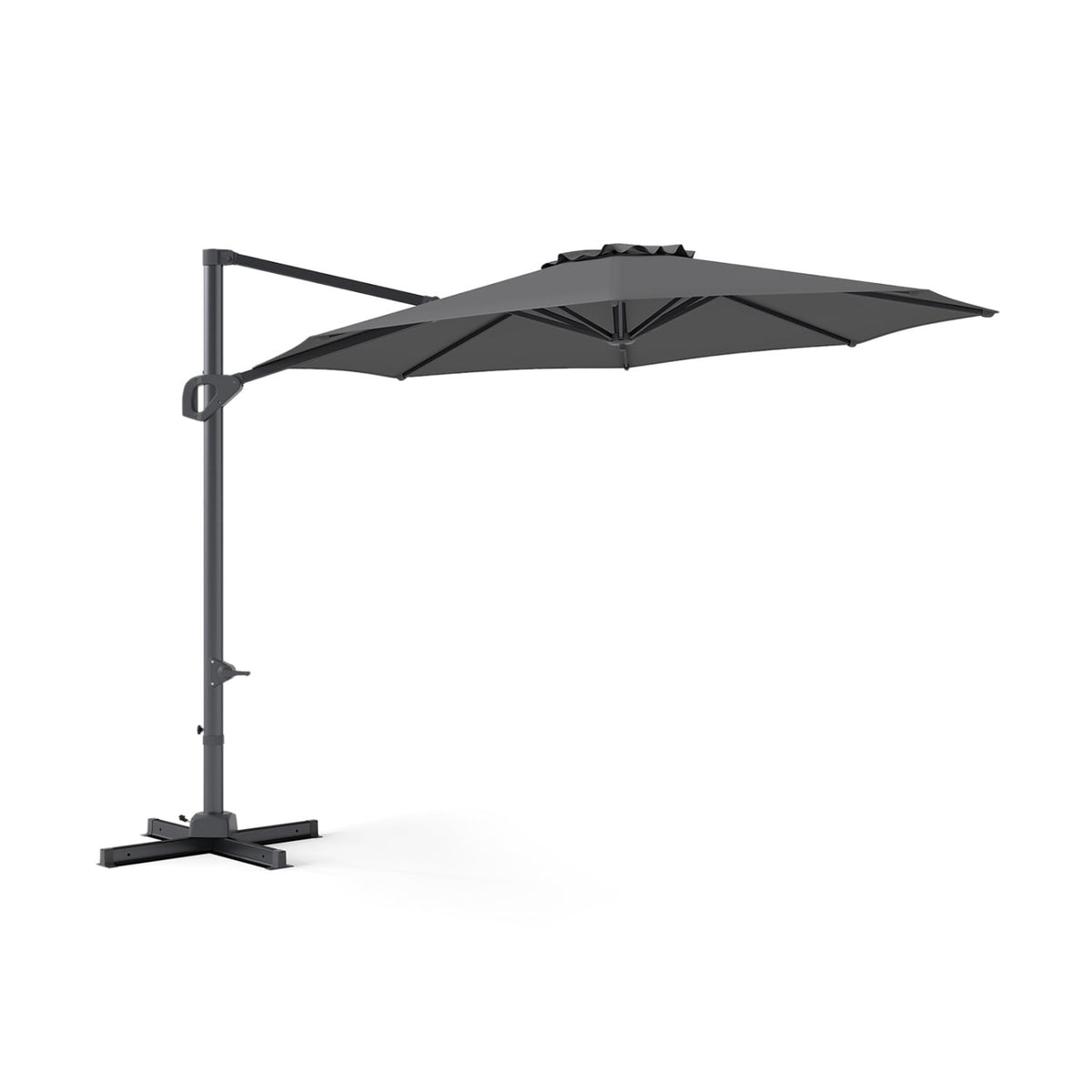 10 Feet Patio Cantilever Umbrella with Easy Tilt Adjustment-Gray