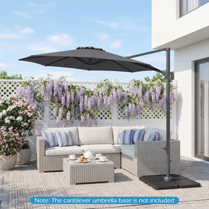 10 Feet Patio Cantilever Umbrella with Easy Tilt Adjustment-Gray view 2