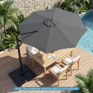 10 Feet Patio Cantilever Umbrella with Easy Tilt Adjustment-Gray view 3