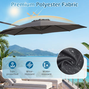 10 Feet Patio Cantilever Umbrella with Easy Tilt Adjustment-Gray view 7